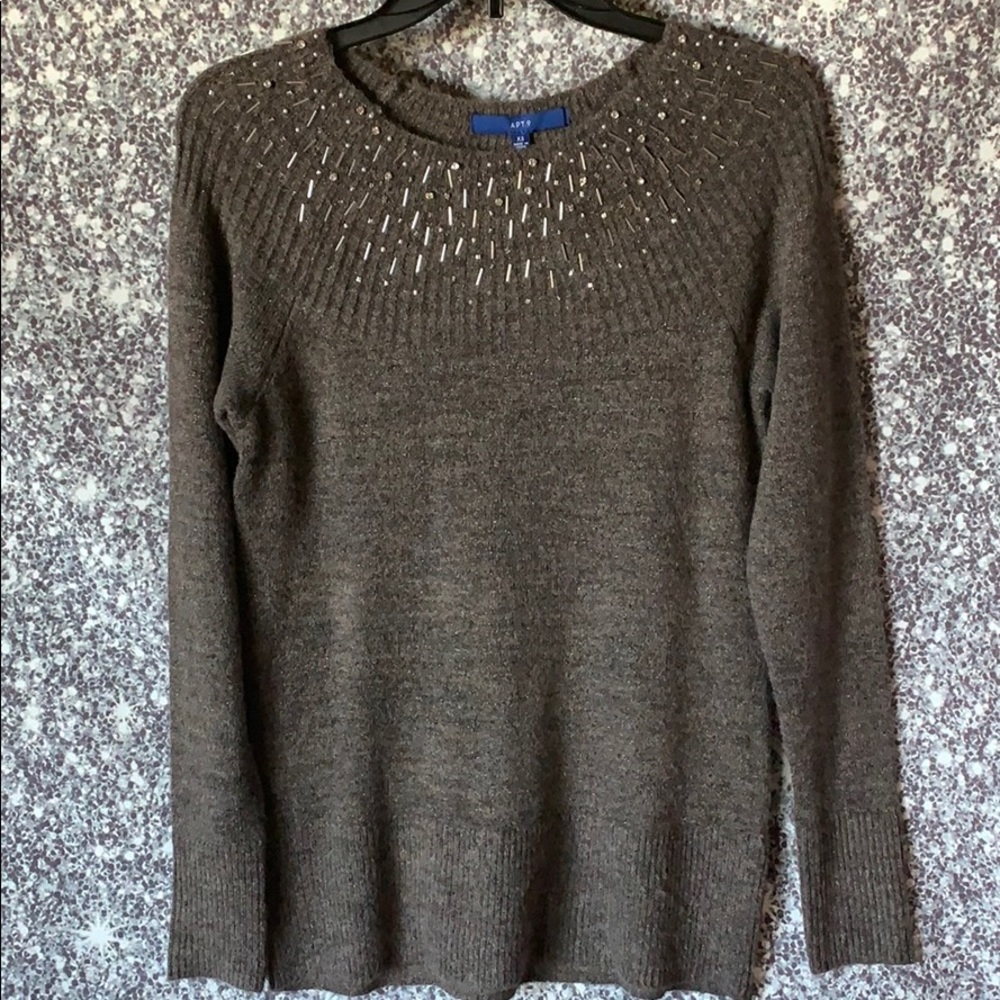 New ladies XS gray long sleeve sweater